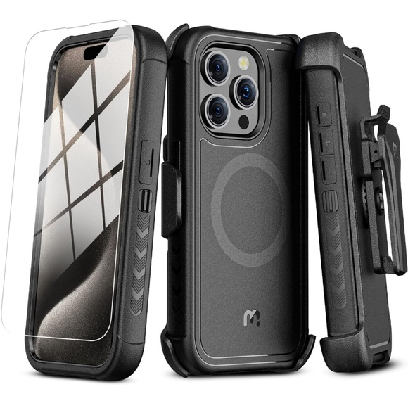 MYBAT PRO Maverick Series iPhone 15 Pro Case with Belt Clip Holster - Picture 1 of 6